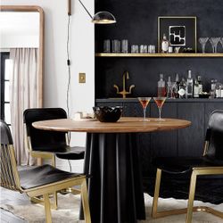 Natural wood leaning mirror  