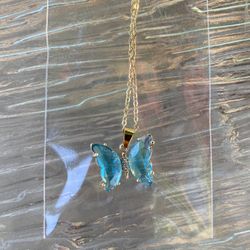 Crystal Butterfly Necklace 