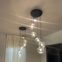 Modern Glass Globe Chandeliers – Origin 21 Greenwich 6-Light (2 Available)