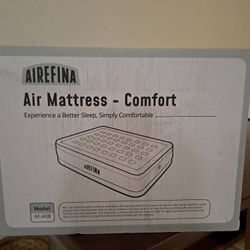 Airefina 18" Air Mattress Queen with Built in Pump, Colchon Blow Up Mattress for Home & Camping, Comfort Inflatable Mattress, Durable, Self-Inflating,