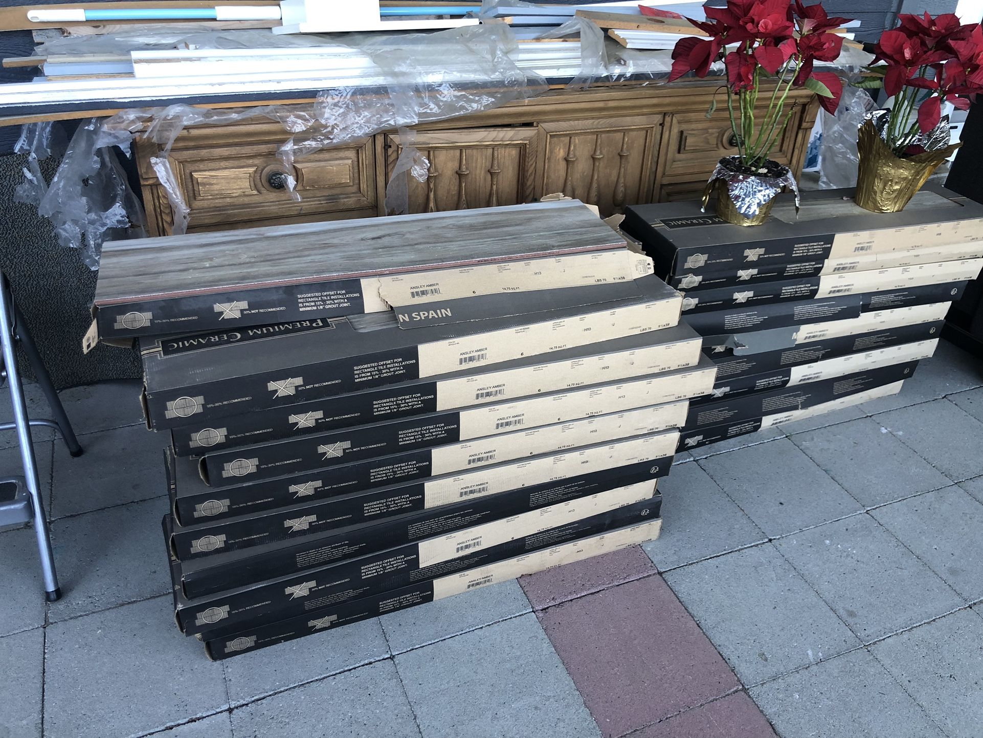 Msi Ansley Amber 9 In X 38 In Matte Ceramic Floor And Wall Tile ( 14.76 Sq Ft/ Case ) Pisos Y Azul