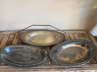Set of 3 silver tray