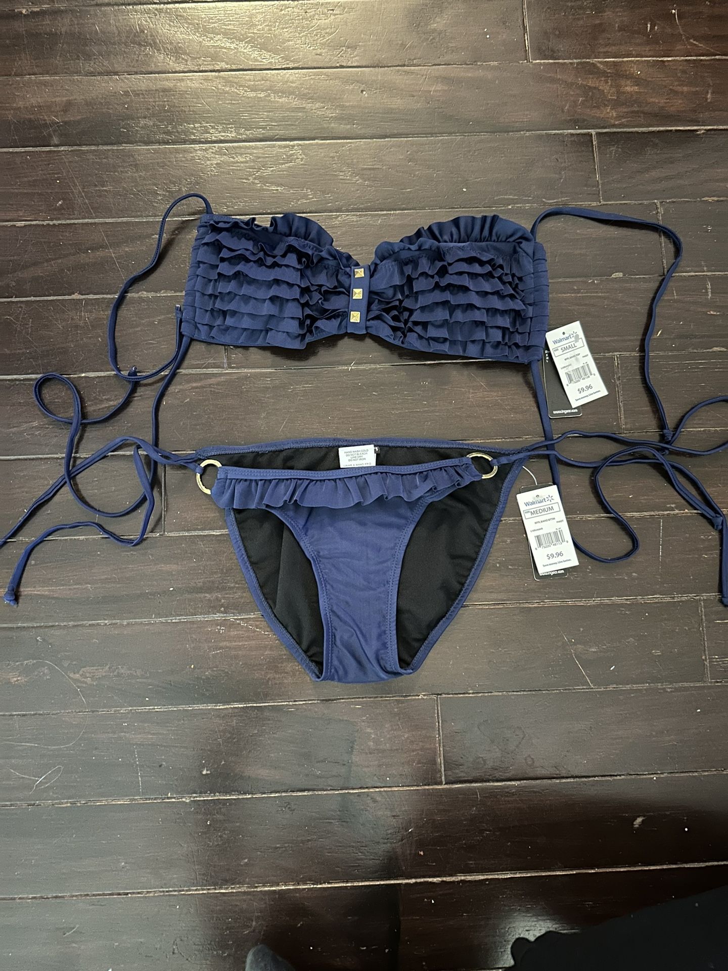 New with tags women’s set bathing suit navy blue bikini