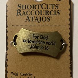 Blue Moon Beads Shortcuts Metal Connector Brass For God So Loved The World