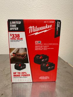 Milwaukee m18 xc 5.0 battery pack of 2