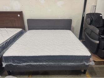 Gray King Size Fabric Bed $80