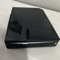 Black nintendo Wii With Hdmi Adapter And One Controll And Motion Bar And Two Games