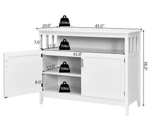 Costway Modern Kitchen Storage Cabinet Buffet Server Table 36" Sideboard Dining Wood White