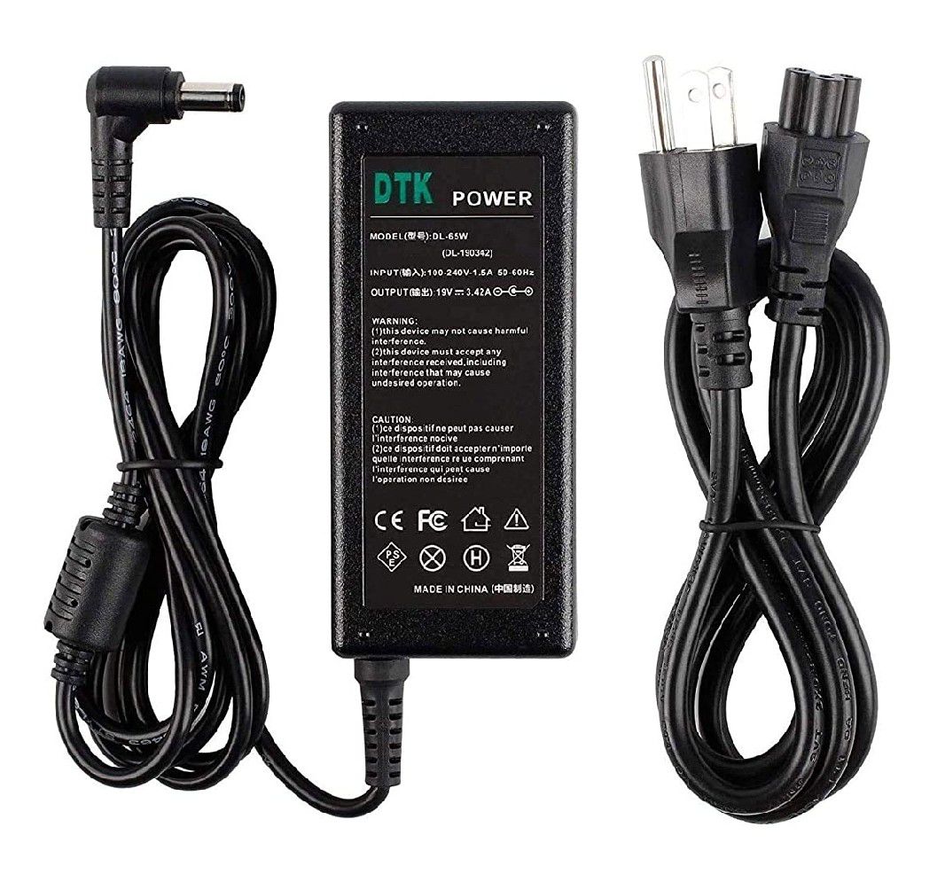 Dtk 19V 3.42A 65W Ac Adapter for Asus/Toshiba Laptop Computer Charger/Notebook PC Power Cord Supply Source Plug Connector: 5.5 x 2.5mm