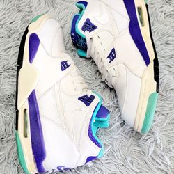 Size 9.5 Nike Air Flight 89 dark concord grape hyper jade 2014 306252-113.
