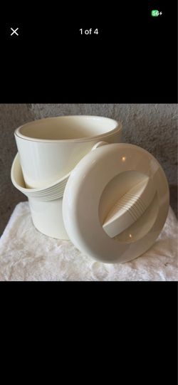 Vintage Italian Pedrini Ice Bucket / Chiller - Off-White Retro Barware