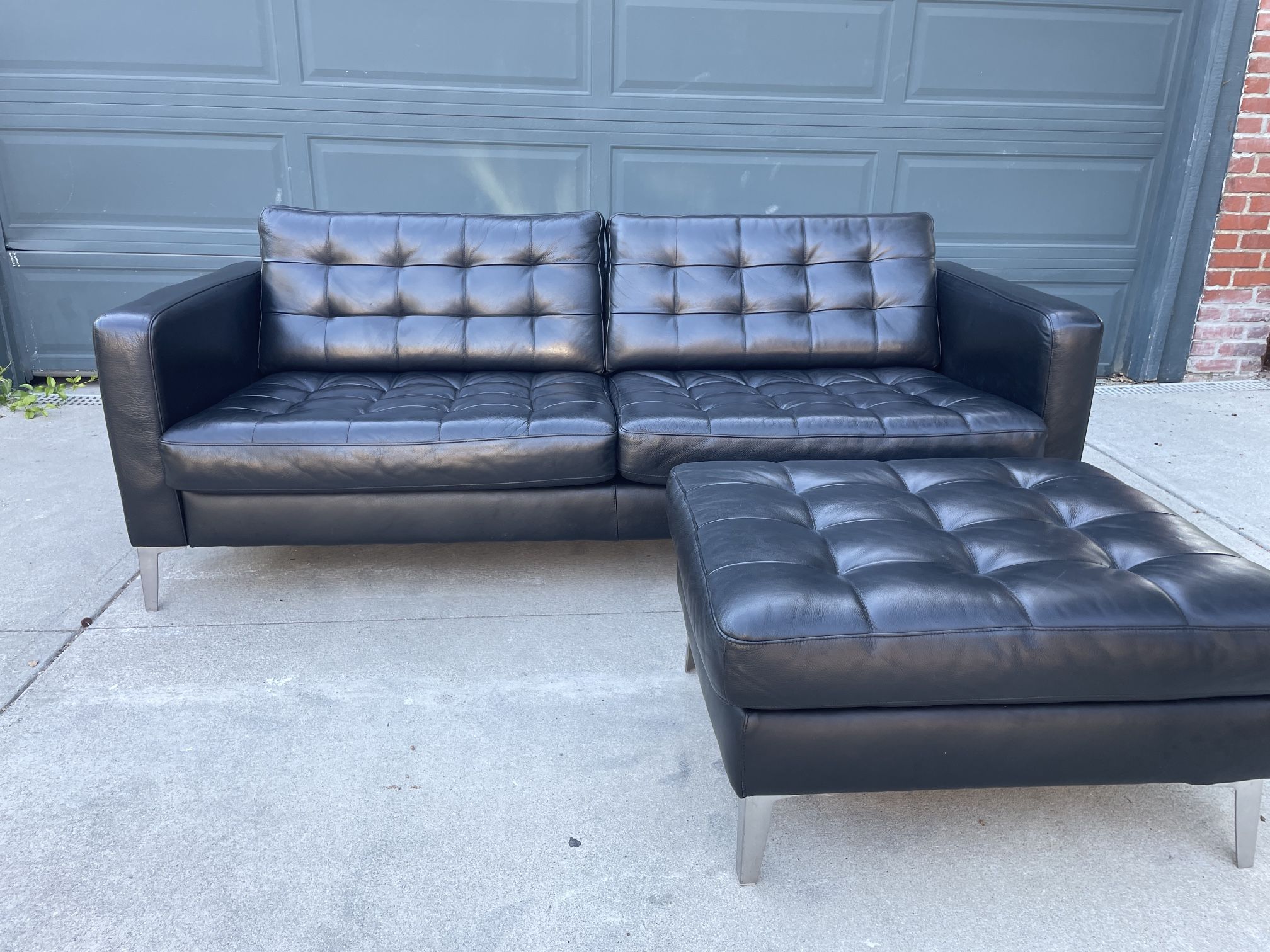 Ikea Black Leather Couch FREE DELIVERY