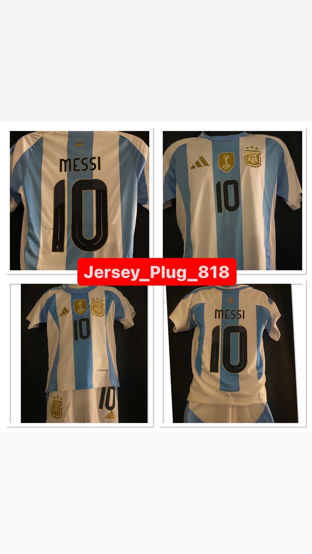 Adidas Adult Argentina Lionel Messi #10 2024 Home Jersey Copa America 2024