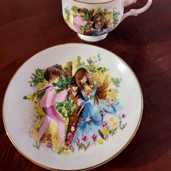  Vintage Staffordshire China Cup and Saucer 1801