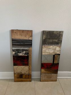 Abstract Wall Art Panels Set of 2