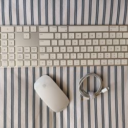 Apple Magic Keyboard with Numeric Keypad + Magic Mouse — White
