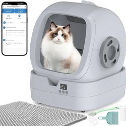 Automatic Cat Litter Box Self Cleaning - APP Control and Weight Monitoring - Ultra-Quiet, Suitable for Medium Cats and Kittens, Safe Anti-Pinch Litter