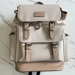 Coach Cream and Tan Backpack with Leather Accents