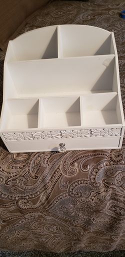 White organizer with drawer