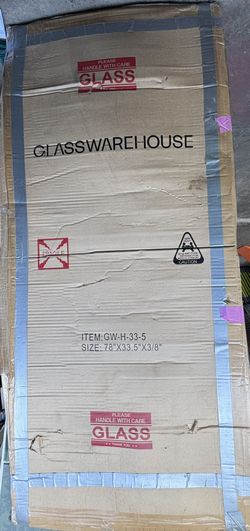 Glass Warehouse Halo 33.5 in. W x 78 in. H Glass Hinged Frameless Shower Door in Chrome with Clear Glass