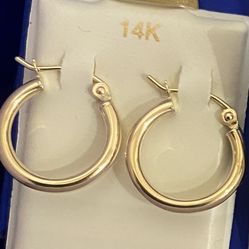 Small 14k Gold Hoops