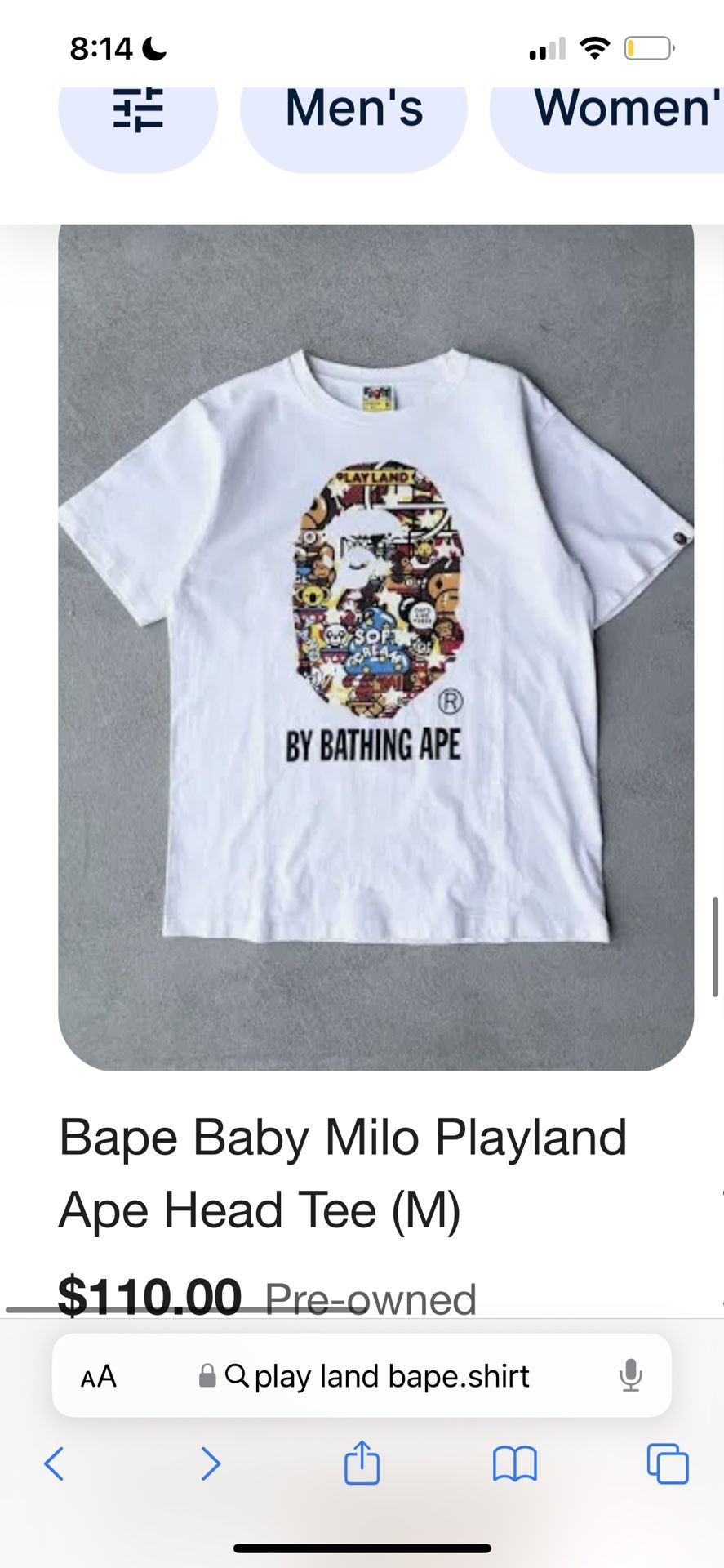 Playland Bape Shirt Size Small
