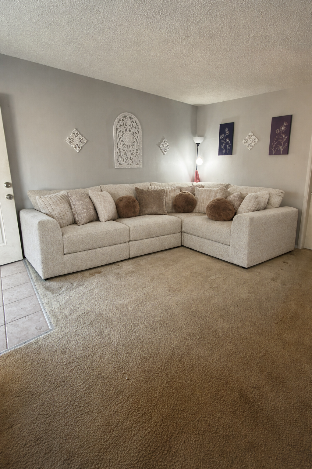 Posh Beige 139'' 4 Piece Modular Sectional