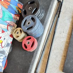 Weights rubber plates 1’’ hole over 210lbs