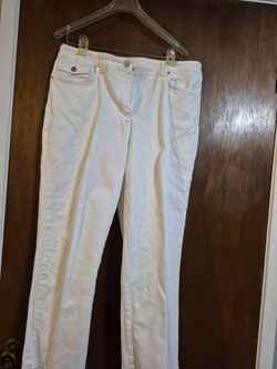 White Denim Straght leg pants size 14