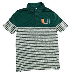 Fanatics Large Adult Polo Miami Hurricanes Green Football Mens New With Tag