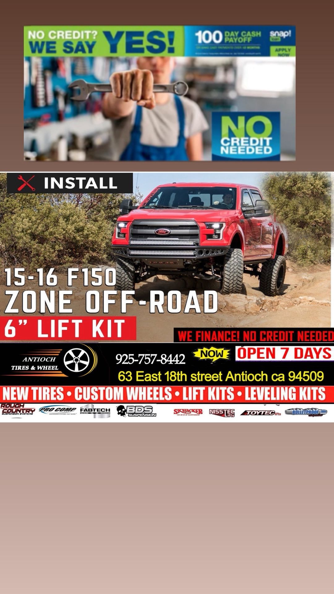 Lift Kits For Same Financial Available