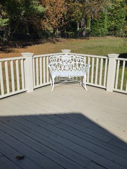 White Light Iron Outdoor Benches (2)