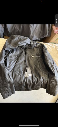 Leather Hooded Jacket