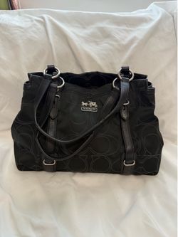 Black Coach Satchel / Purple Liner
