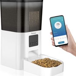 Automatic Cat Feeder Timed Cat Feeder Pet Dry Food Dispenser Wi-Fi Enabled Clog-Free Design for Cats and Small Medium Dogs Programmable Meal & Portion