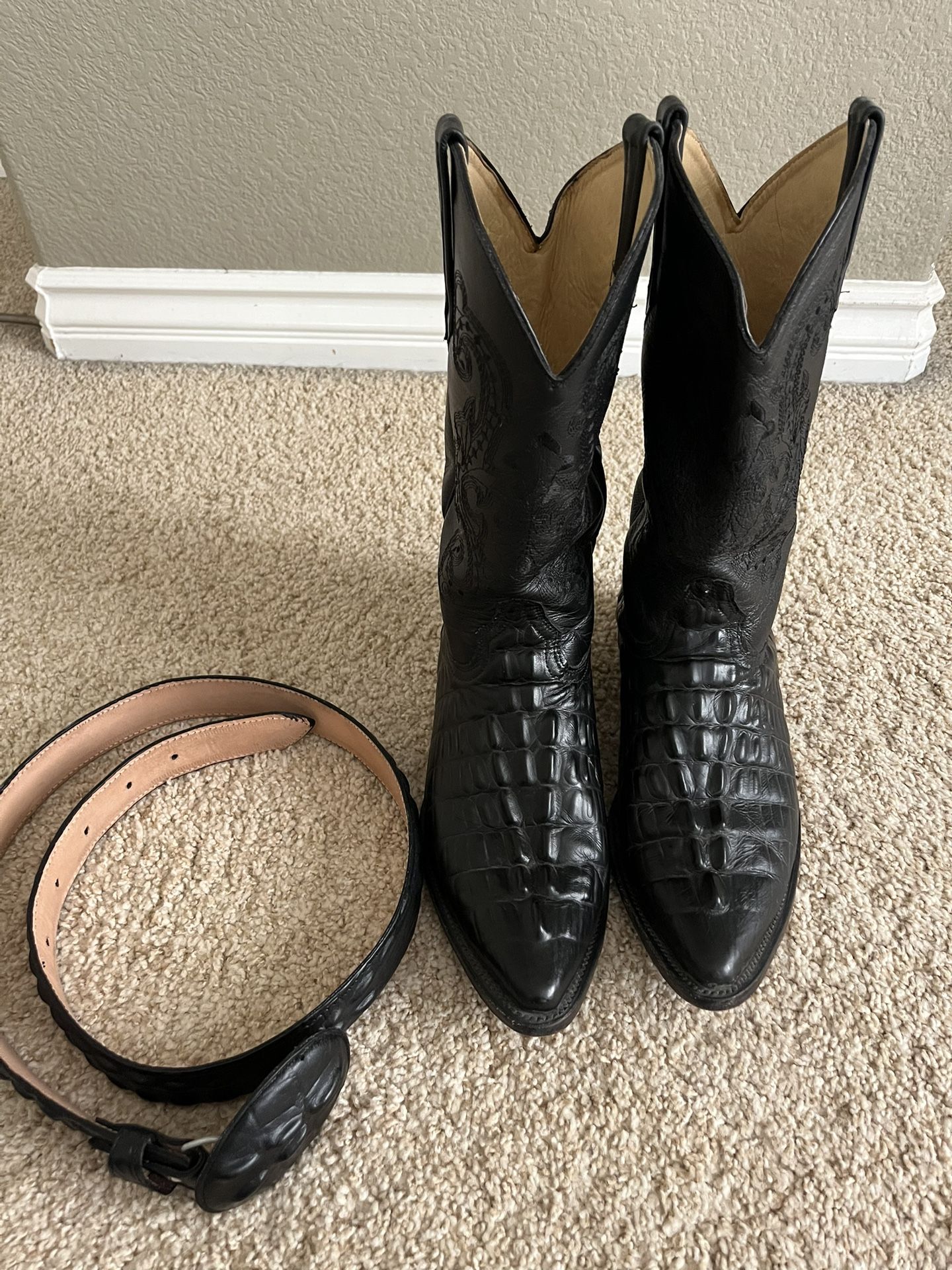 Cowboy Boots & Matching Belt