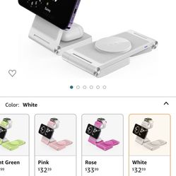 GEJIUCAI Magnetic Wireless Charger Stand, 3 in 1 Foldable Wireless Charging Station, Travel Charger for Multiple Devices for iPhone 15 14 13 12 Series