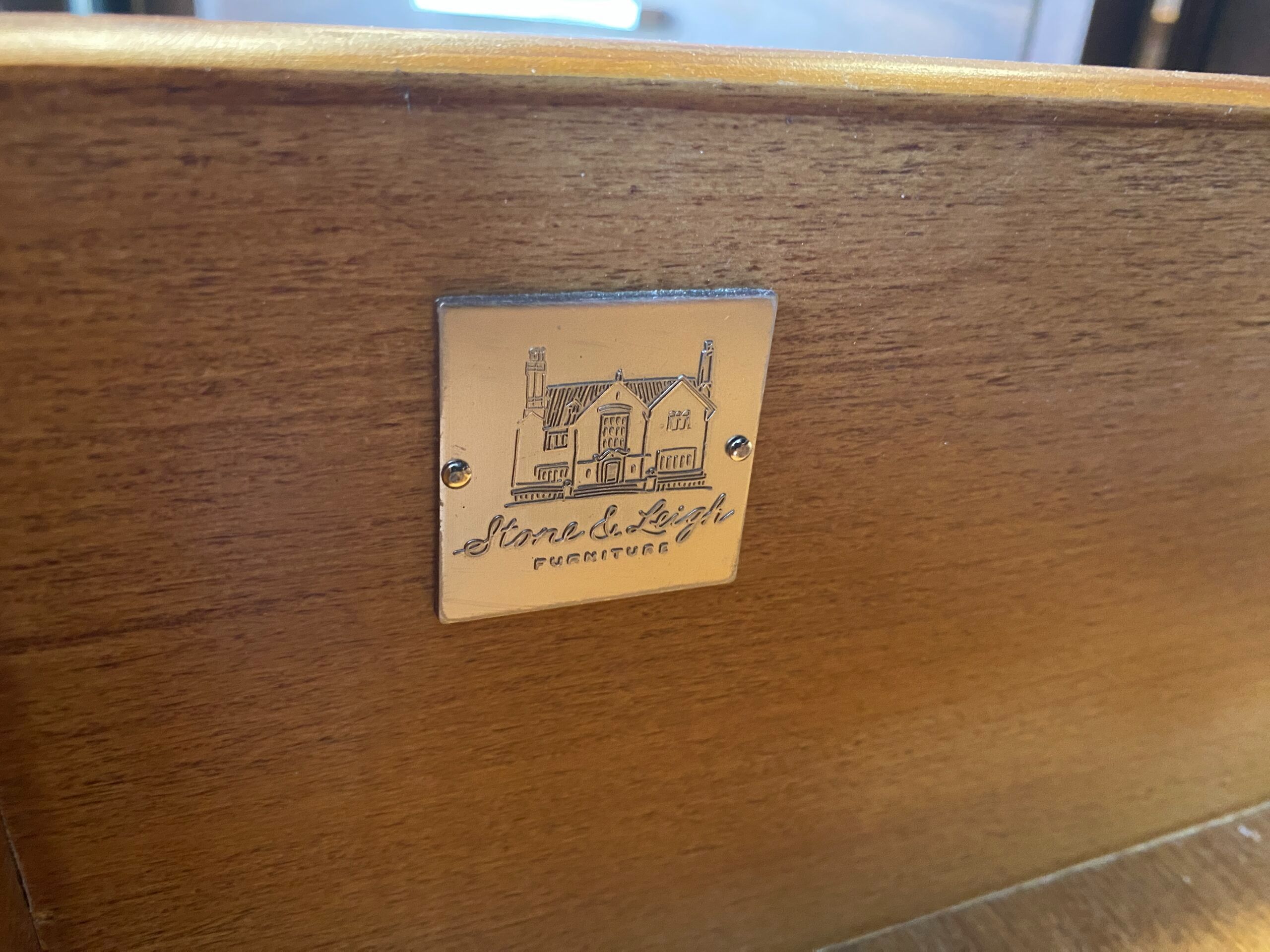 Dark Stain Bookcase with Bottom Drawer