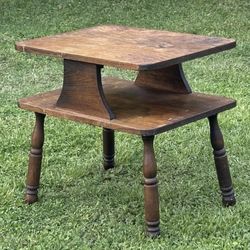 Antique Solid Wood Mid Century Step Side End Accent Table DIY Project 