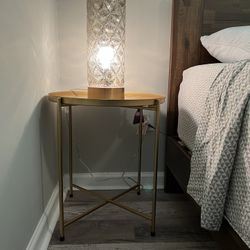 Gold BEDSIDE TABLE and LAMP 