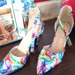 6 1/2 Heels Multicolored Shein 2 Inch Heels Shoes Sandals Closed Toe
