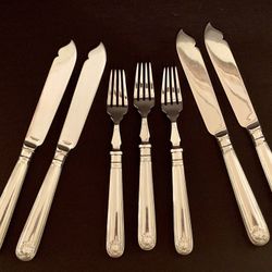 7 pcs Silver VICTORIAN ANTIQUE AP EI Atkin Brothers Sheffield Fork and Knife set