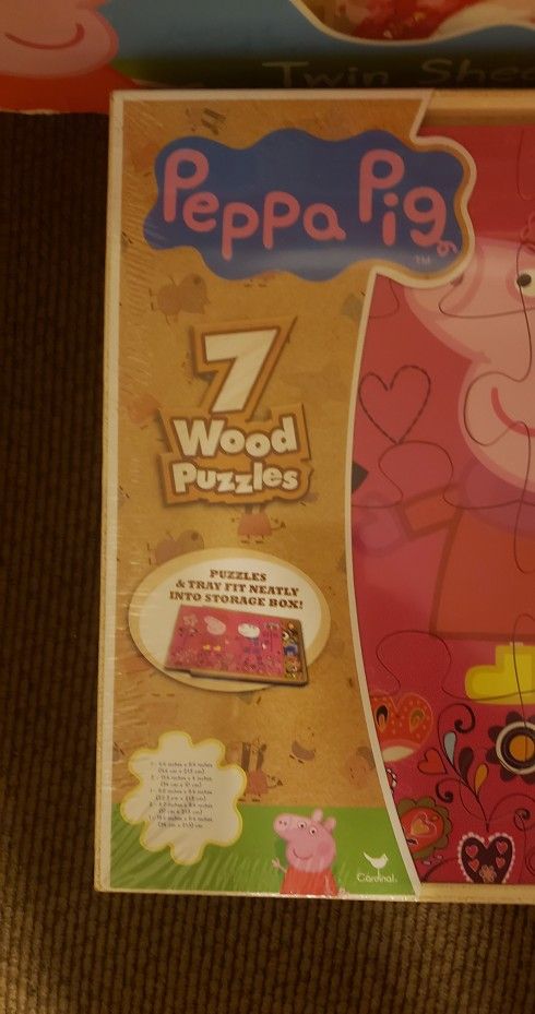 Peppa Pig Wood Puzzle, Lunch Bag, Sheet Set Twin Size