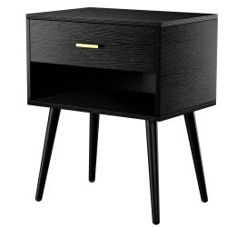 Modern Black Nightstand / End Table