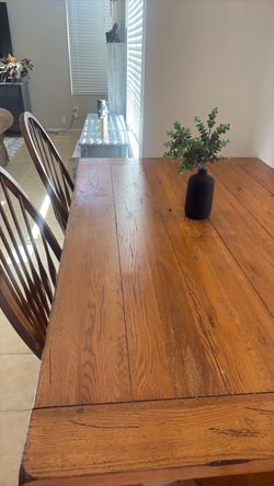 Dining table with bench