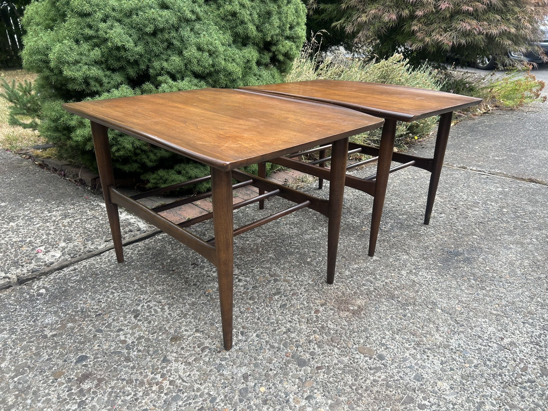 Mid Century Vintage Walnut End Tables