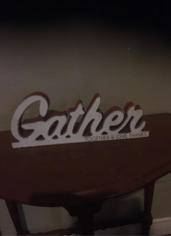 Gather wooden sign