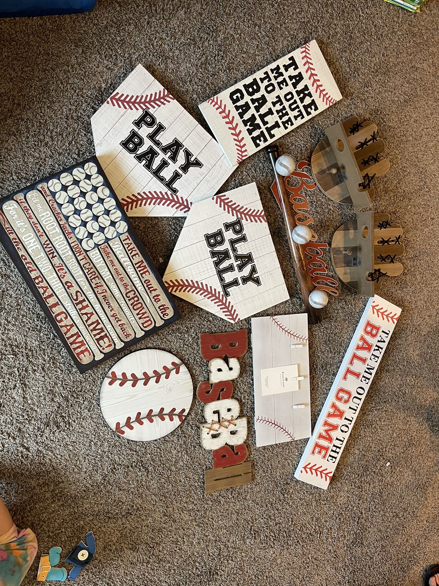Baseball Decor Lot (hobby Lobby)