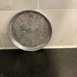 7 Vintage Fruit Embossed Aluminum Coasters