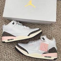 Air Jordan 3 Retro White Pink Elephant Print